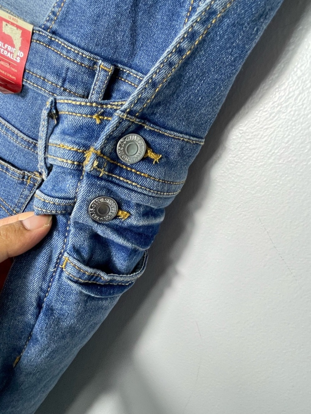 Levi's Girls Denim Overalls Blue Size 12 Stretch Adjustable Straps Pockets NWT - Picture 15 of 15